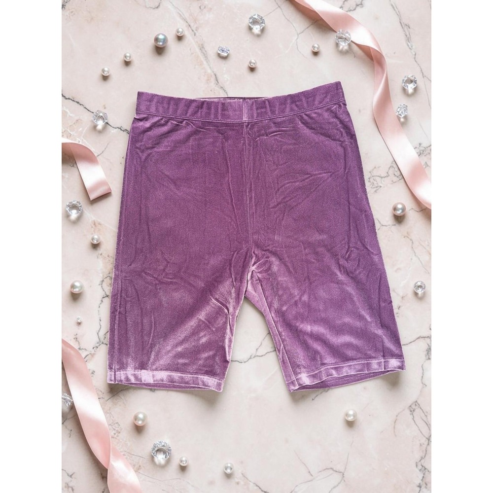 Fabletics - Purple Velvet Bike Shorts - Womens Large *NWT*